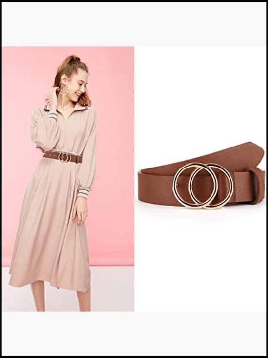 Faux Leather Belts with Double O-Ring Buckle for Jeans main image 2